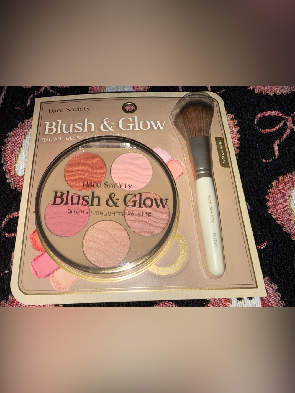 🌻NEW🌻 Bare society Blush & Glow Palette — Pink and Coral Blush Set with Brush